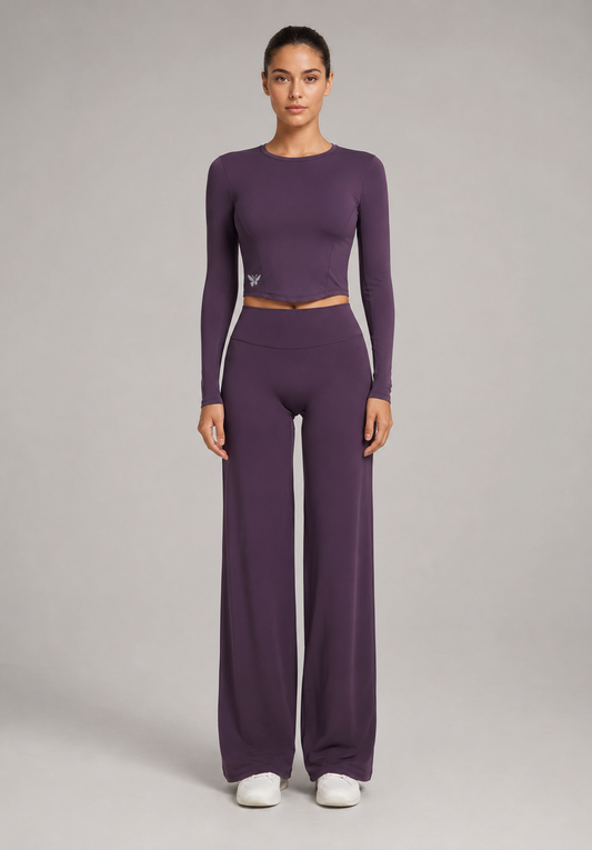 Long Sleeve Top + Straight-Leg Leggings Set