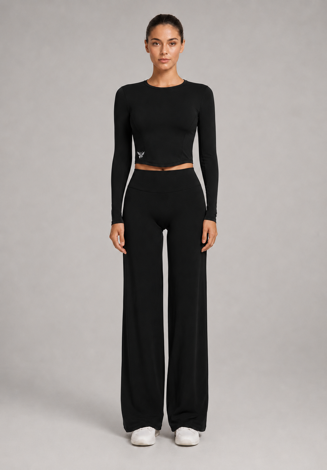 Long Sleeve Top + Straight-Leg Leggings Set