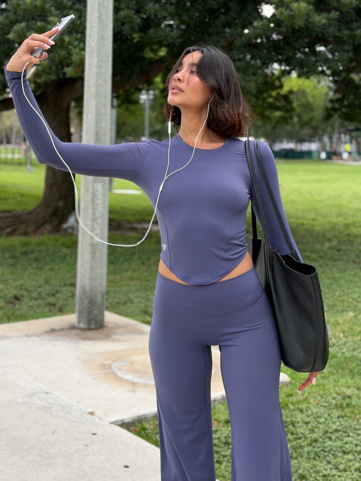 Long Sleeve Top + Straight-Leg Leggings Set