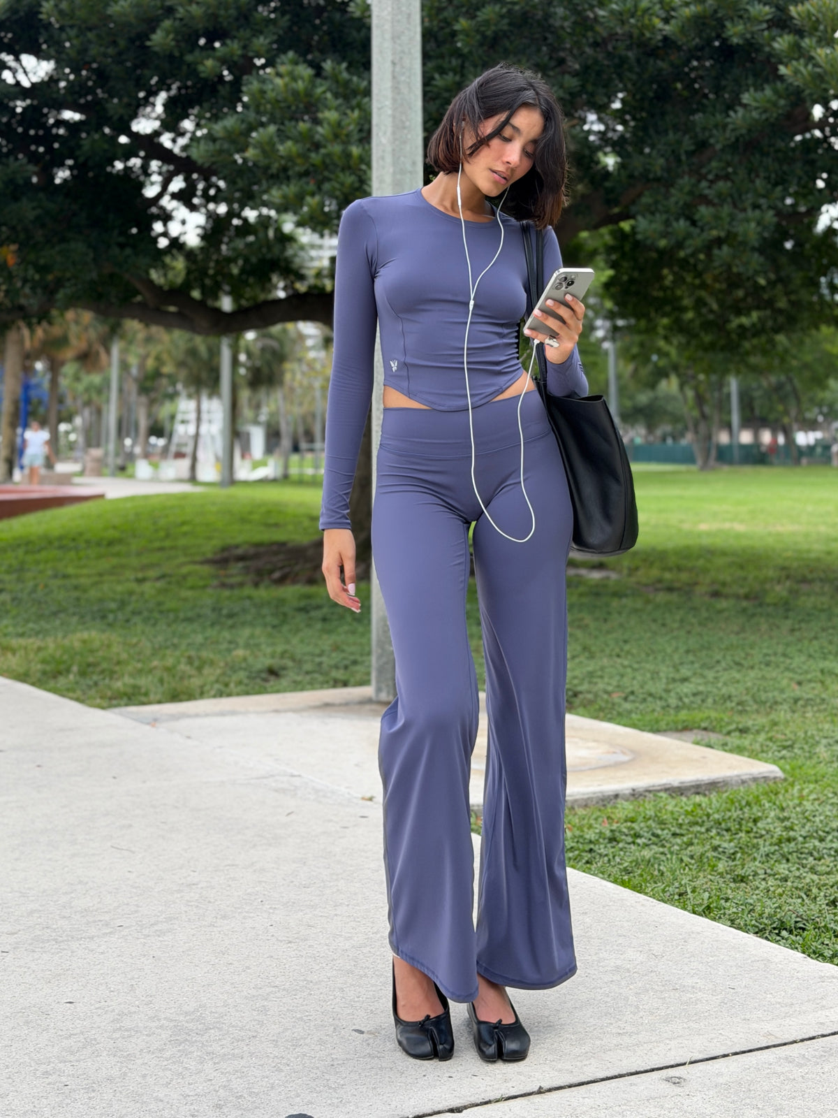 Long Sleeve Top + Straight-Leg Leggings Set